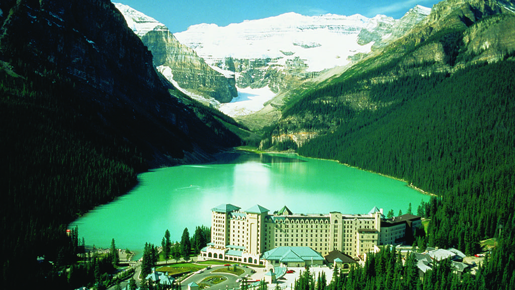 Lake Louise sits under the Victoria Glacier - named after Queen Victoria.